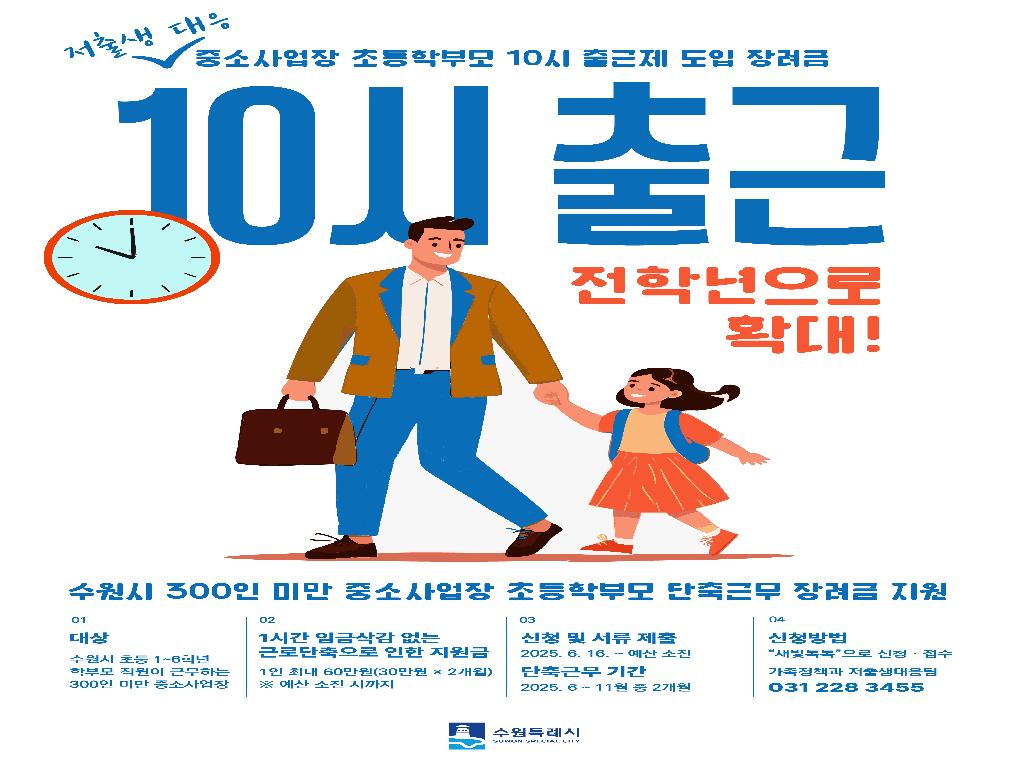 중소사업장 초등학부모 10시 출근제」장려금  지원사업